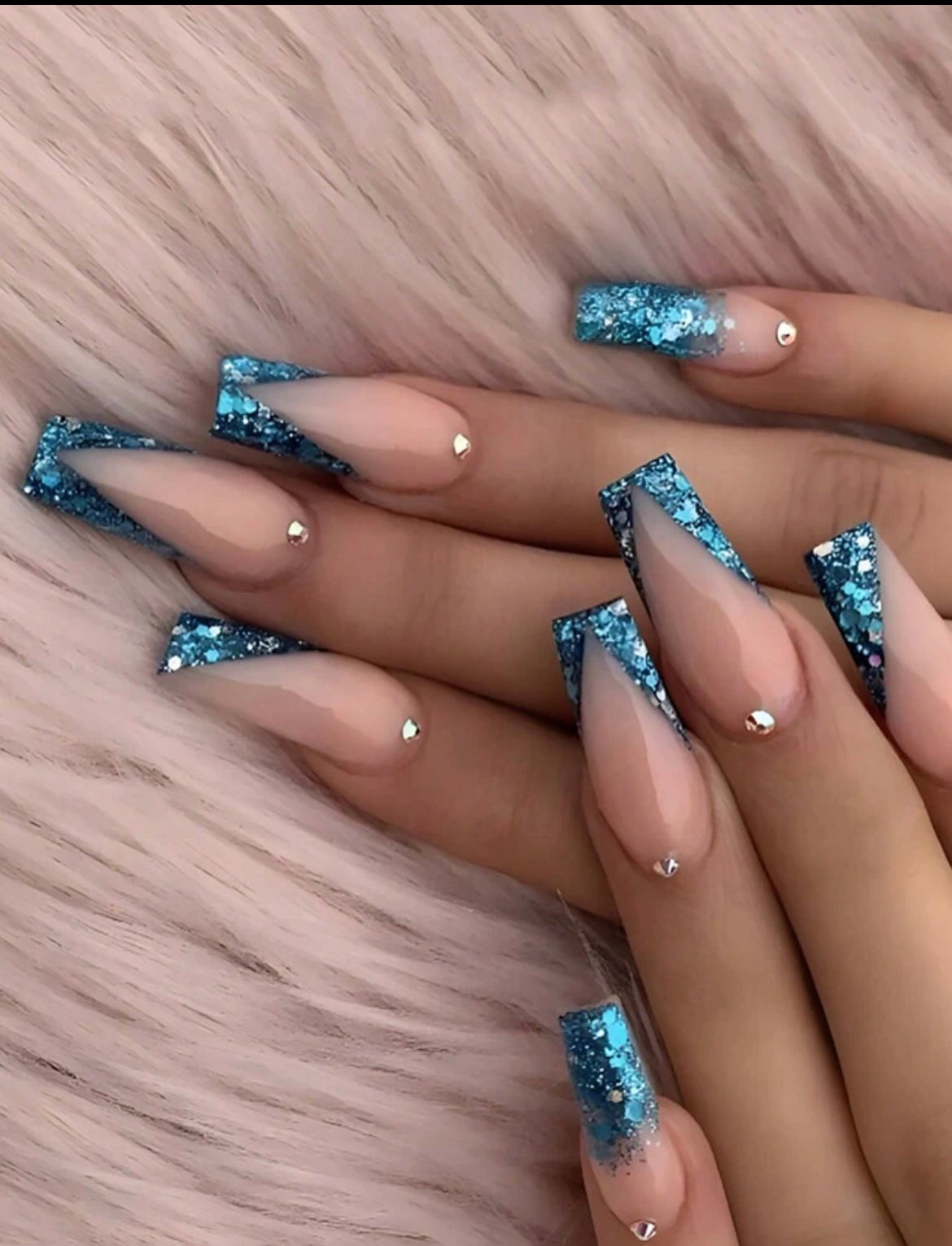 Blue Diamond Press Ons