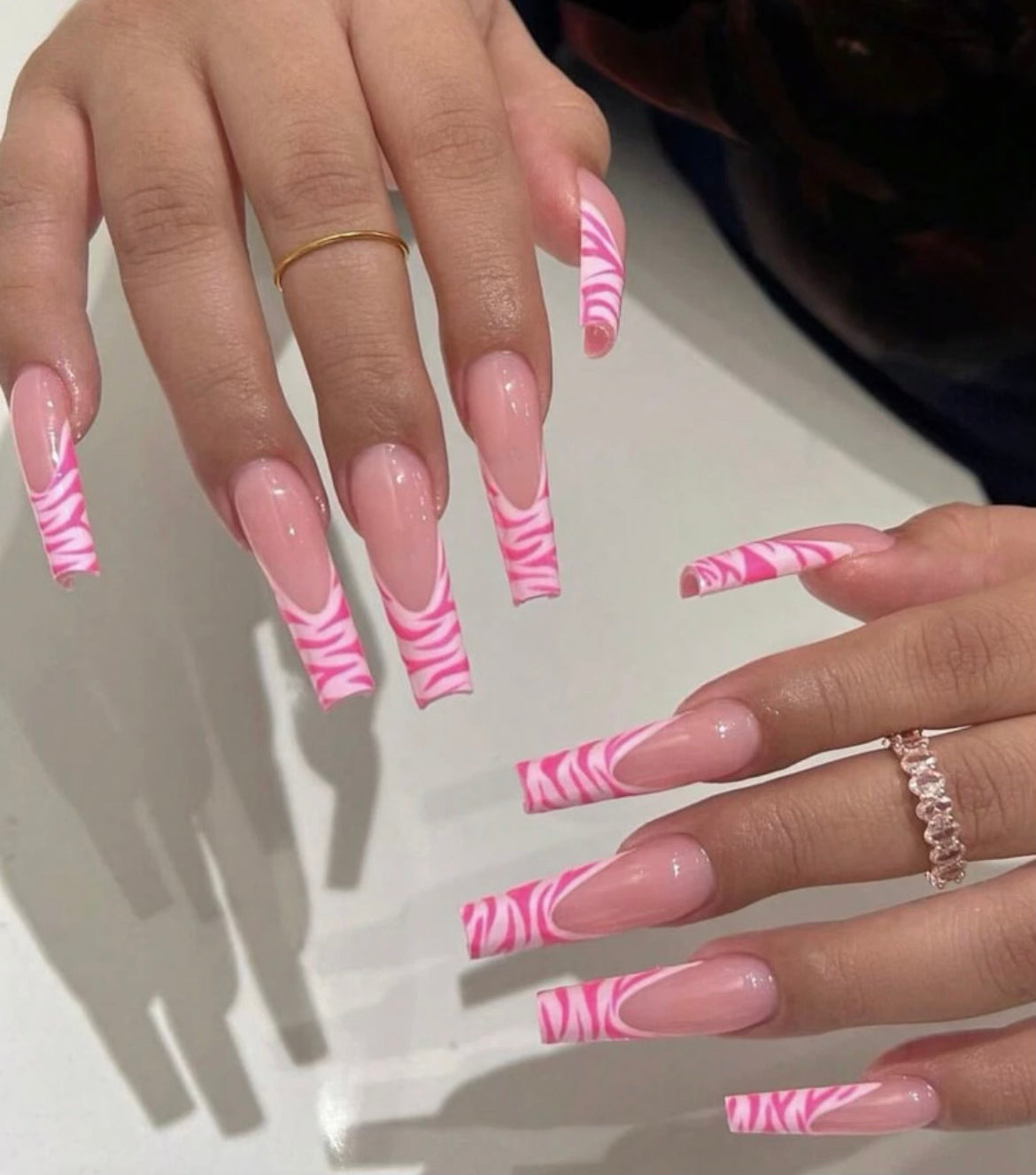 Pink ZigZag Press On