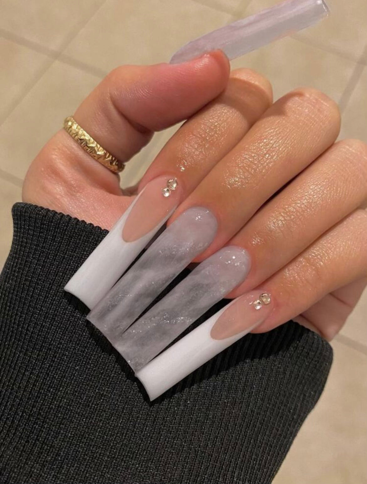 Space White Press Ons