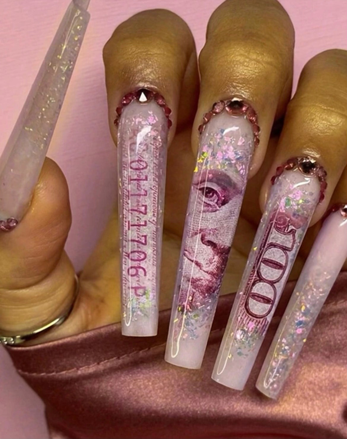 Pink Benji Press Ons