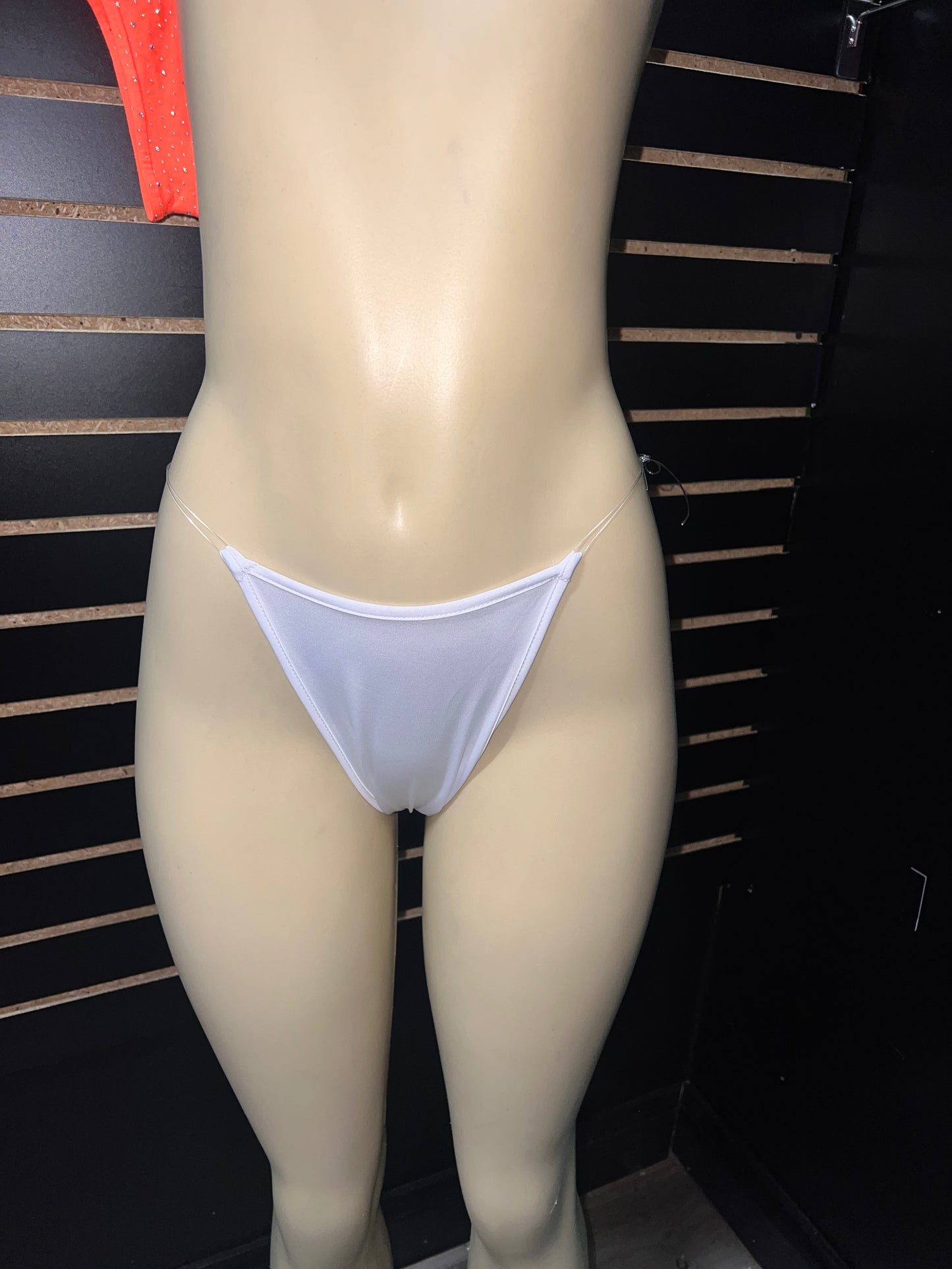 Clear strap thong